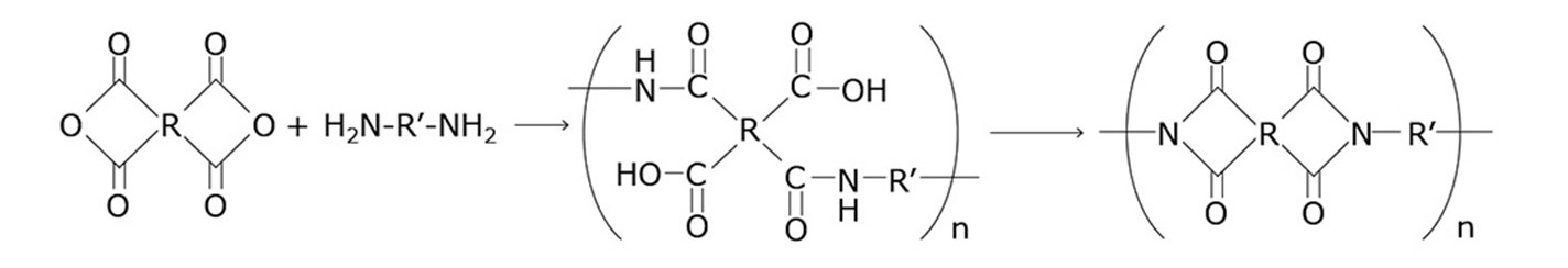 ポリイミドの2段合成法（ポリアミック酸経由法）